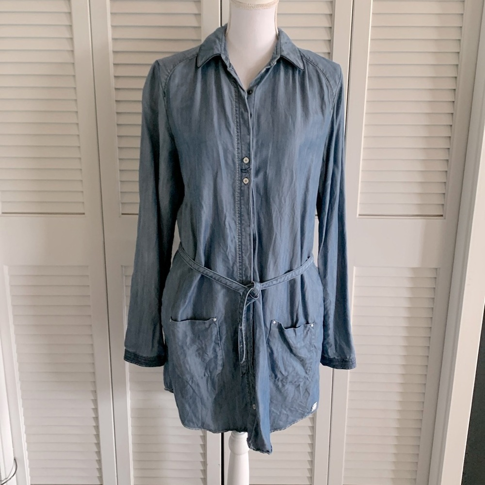 G-Star RAW Denim CL New Boyfriend Shirt Dress Women’s Snap Front Size Medium